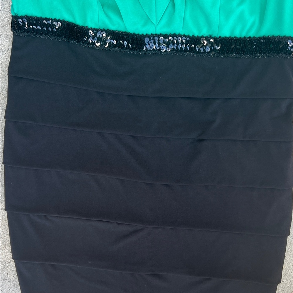 Enfocus Studio Green and Black Midi Dress - Picture 8 of 9